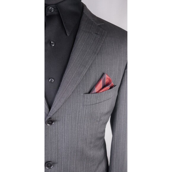 Hugo Boss ROSSELLINI Sport Coat Blazer Suit Three Button Jacket Wool Gray Sz 40R - Picture 4 of 15